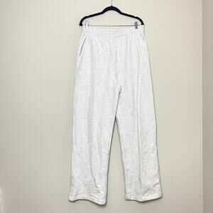 Adanola Light gray Straight Leg Pull On Sweatpants Organic Cotton Comfort Sz M